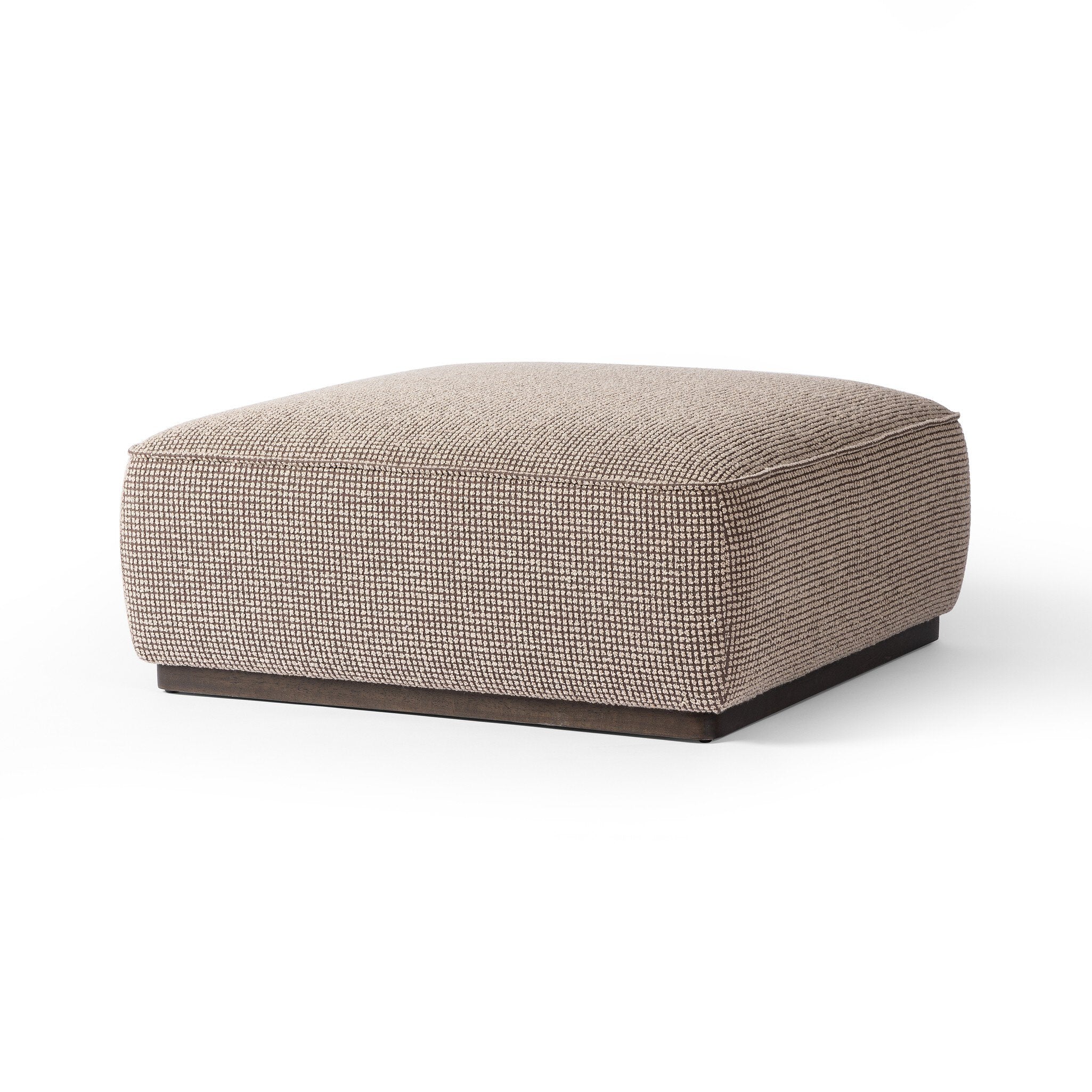 Featuring Sinclair Barrow Taupe Square Ottoman by Four Hands at Amethyst Home. Upholstered in tonal check fabric and paired with a solid ash base, this 36" square ottoman can be placed just about anywhere – bringing with it a retro vibe. Style with a tray as a design-forward coffee table.21"Overall Dimensions: 21.50"w x 21.50"d x 16.00"hWeight: 20.94 lbs36"Overall Dimensions: 36.00. Amethyst Home provides interior design, new construction, custom furniture, and area rugs in the Portland metro area