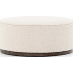 Sinclair Large Round Ottoman - Knoll Natural  Four Hands