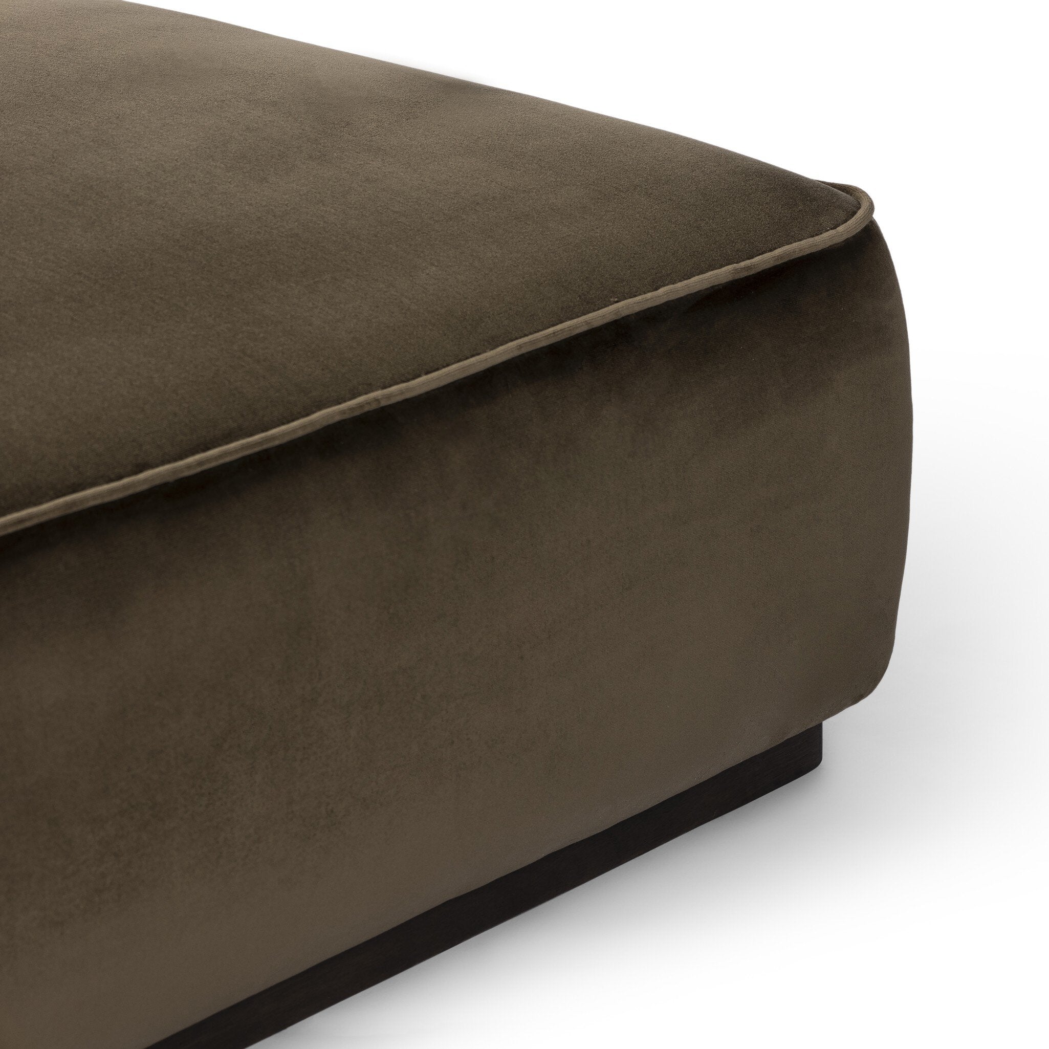 Featuring Sinclair Surrey Olive Square Ottoman by Four Hands at Amethyst Home. Upholstered in a deep olive velvet paired with a solid brown wood base, this 36" square ottoman can be placed just about anywhere – bringing with it a luxe vibe. Style with a tray as a design-forward coffee table.21"Overall Dimensions: 21.50"w x 21.50"d x 16.00"hWeight: 20.94 lbs36"Overall Dimensions:. Amethyst Home provides interior design, new construction, custom furniture, and area rugs in the Los Angeles metro area