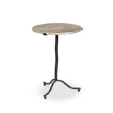 Featuring Sophie Creamy Taupe Marble End Table by Four Hands at Amethyst Home. A dark brass base contrasts a smooth taupe marble top with heavy veining for added movement.Overall Dimensions: 18.25"w x 18.00"d x 24.25"hWeight : 26.05 lbsMaterials :Solid Marble, Iron. Amethyst Home provides interior design, new construction, custom furniture, and area rugs in the Dallas metro area