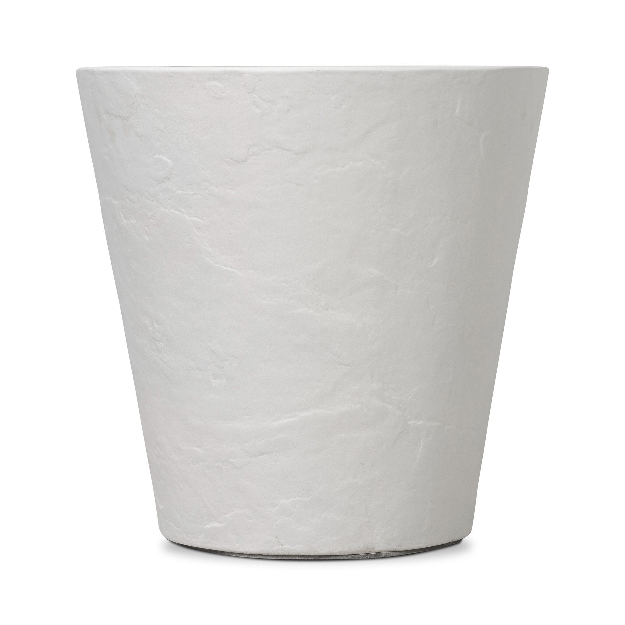 Featuring Suvi Textured White Concrete Planter by Four Hands at Amethyst Home. Textured white concrete forms a minimalist, tapered planter for a wide range of spaces. Cover or store indoors during inclement weather and when not in use.Overall Dimensions: 18.00"w x 18.00"d x 18.00"hWeight : 40.56 lbsMaterials : Concrete. Amethyst Home provides interior design, new construction, custom furniture, and area rugs in the Laguna Beach metro area