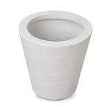Featuring Suvi Textured White Concrete Planter by Four Hands at Amethyst Home. Textured white concrete forms a minimalist, tapered planter for a wide range of spaces. Cover or store indoors during inclement weather and when not in use.Overall Dimensions: 18.00"w x 18.00"d x 18.00"hWeight : 40.56 lbsMaterials : Concrete. Amethyst Home provides interior design, new construction, custom furniture, and area rugs in the Washington metro area