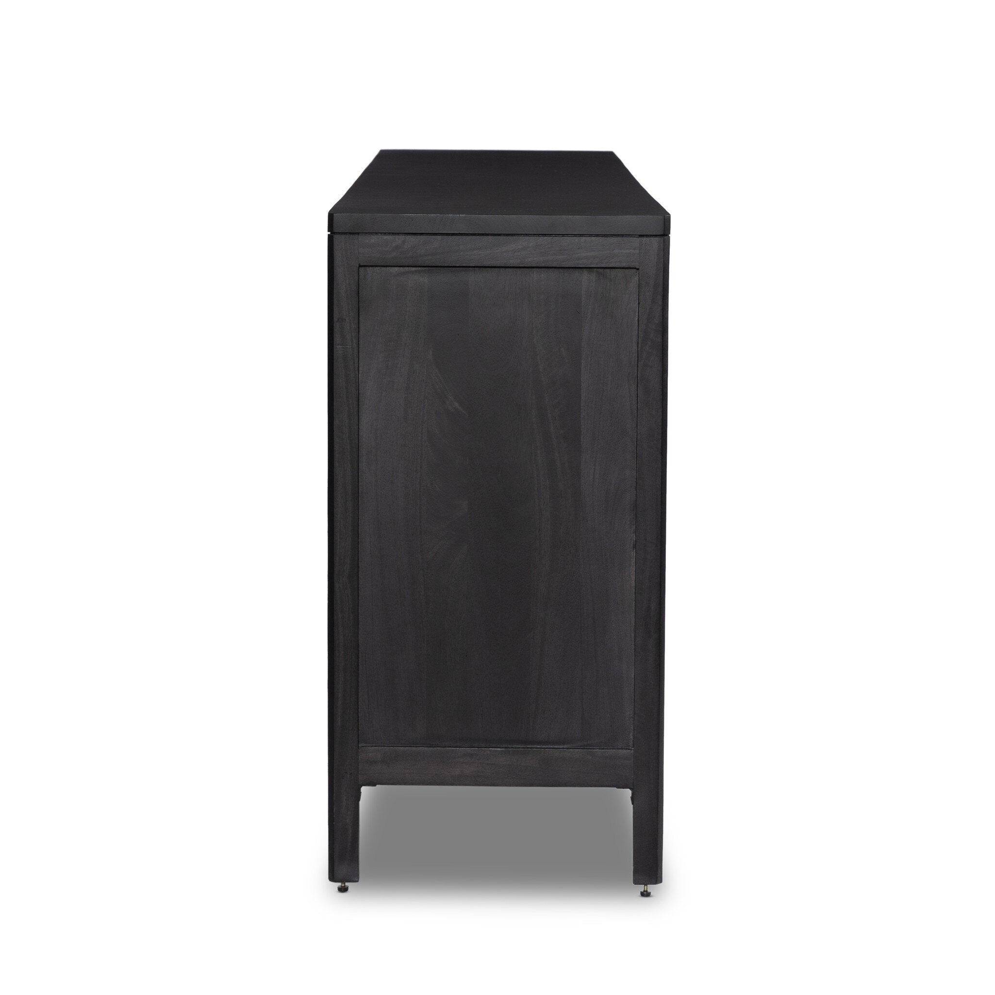 Featuring Sydney Black Cane 9 Drawer Dresser by Four Hands at Amethyst Home. Black-finished mango encases nine spacious drawers of woven black cane, for a textural, monochromatic look.Overall Dimensions: 86.00"w x 18.00"d x 34.00"hWeight : 235.67 lbsMaterials : Cane, Solid Mango. Amethyst Home provides interior design, new construction, custom furniture, and area rugs in the Scottsdale metro area