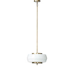 Featuring Tayden Frosted Globe Pendant by Four Hands at Amethyst Home. A frosted glass disk floats atop an antiqued brass iron frame in a low profile that works into a wide range of spaces. This piece is compatible with sloped ceilings.Overall Dimensions: 16.00"w x 16.00"d x 7.50"hWeight : 17.09 lbsMaterials : Glass, Iron. Amethyst Home provides interior design, new construction, custom furniture, and area rugs in the Boston metro area