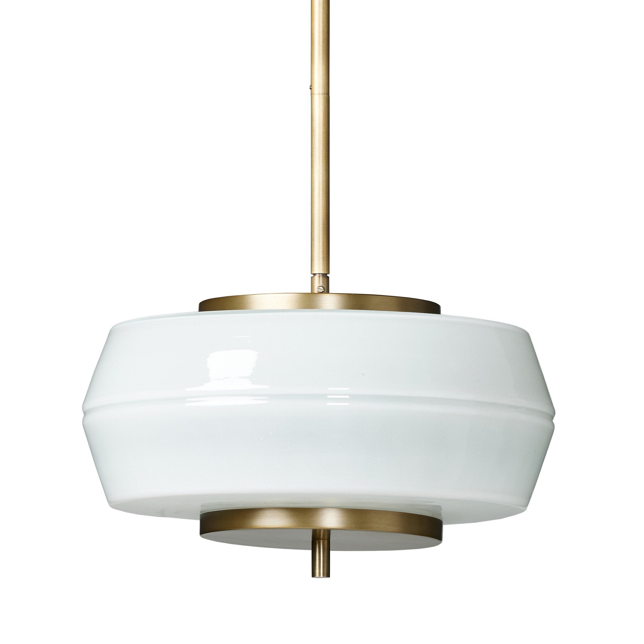 Featuring Tayden Frosted Globe Pendant by Four Hands at Amethyst Home. A frosted glass disk floats atop an antiqued brass iron frame in a low profile that works into a wide range of spaces. This piece is compatible with sloped ceilings.Overall Dimensions: 16.00"w x 16.00"d x 7.50"hWeight : 17.09 lbsMaterials : Glass, Iron. Amethyst Home provides interior design, new construction, custom furniture, and area rugs in the Boston metro area