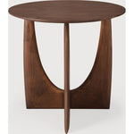 Teak Geometric Side Table - Brown  Ethnicraft