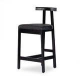 Featuring Tex Black Leather Counter Stool by Four Hands at Amethyst Home. This dark, monochromatic look inspired by Greek design meets black-finished Rosa Morada with black top-grain leather. A slim T-shape frame is perfectly sized for the counter.Overall Dimensions: 20.25"w x 17.75"d x 36.50"hWeight : 11.90 lbsMaterials : Top Grain Leather, Solid Rosa Morada, 100% Polyurethane Fo. Amethyst Home provides interior design, new construction, custom furniture, and area rugs in the Park City metro area