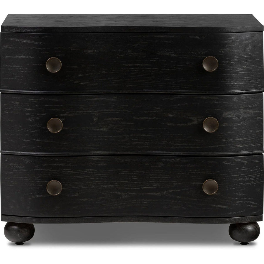 Tiago Distressed Black Nightstand