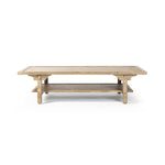 Featuring Trinity Distressed Light Oak Coffee Table by Four Hands at Amethyst Home. This Asian-inspired design made from light, distressed oak features mortise-and-tenon joinery, which connects protruding stretchers to sturdy legs. Lower shelving for bonus storage and display.Overall Dimensions: 65.00"w x 35.50"d x 16.00"hWeight : 127.87 lbsMaterials : Solid Oak, Poplar Eucalyptu. Amethyst Home provides interior design, new construction, custom furniture, and area rugs in the Des Moines metro area