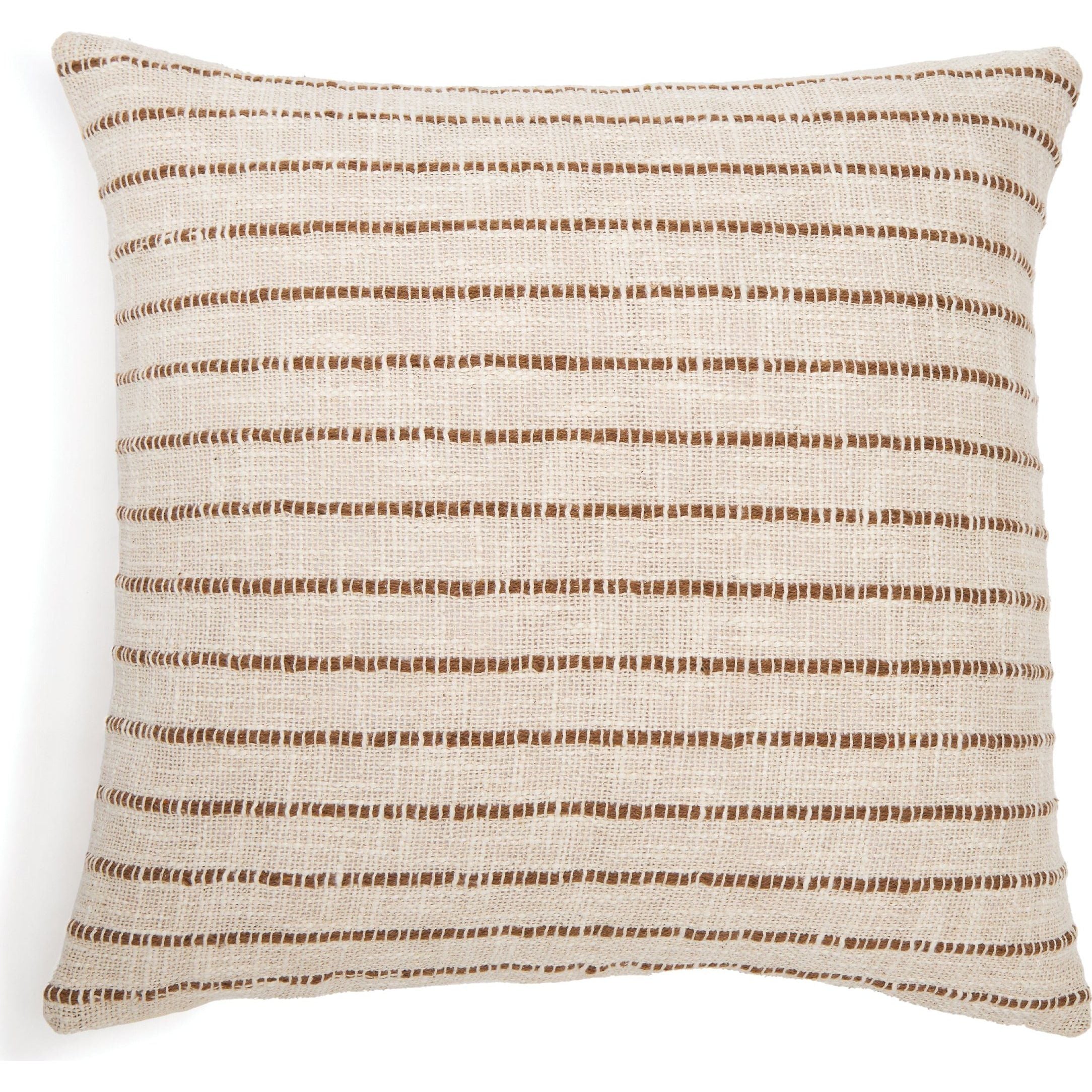 Jojo 20" x 20" Pillow With Insert - Ivory / Walnut Pom Pom At Home
