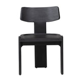 Featuring Arteaga Black Dining Chair by Dovetail at Amethyst Home. Experience a fresh perspective on modern and contemporary chair styles with our hand-crafted Arteaga Dining Chair, featuring a sculptural silhouette. Made of high-quality mindi wood in a captivating raven-black finish. It rests upon a distinctive three-legged base, making a bold statement in an.  Amethyst Home provides interior design, new home construction design consulting, vintage area rugs, and lighting in the Tampa metro area.