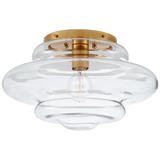 Featuring Tableau Medium Flush Mount by Visual Comfort at Amethyst Home. Defined by its signature glass shade with undulating, circular lines, Kelly Wearstler's Tableau series embodies modern classic design. Mixing metal with clear or textured volcanic glass, the unique forms create elegant flush mounts and sconces that are ideal for any space.Overall Dimensio.  Amethyst Home provides interior design, new home construction design consulting, vintage area rugs, and lighting in the Tampa metro area.