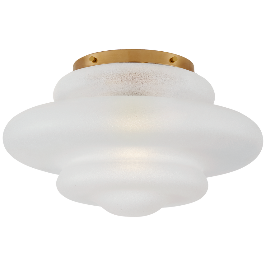 Featuring Tableau Medium Flush Mount by Visual Comfort at Amethyst Home. Defined by its signature glass shade with undulating, circular lines, Kelly Wearstler's Tableau series embodies modern classic design. Mixing metal with clear or textured volcanic glass, the unique forms create elegant flush mounts and sconces that are ideal for any space.Overall .  Amethyst Home provides interior design, new home construction design consulting, vintage area rugs, and lighting in the Winter Garden metro area.