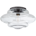 Featuring Tableau Medium Flush Mount by Visual Comfort at Amethyst Home. Defined by its signature glass shade with undulating, circular lines, Kelly Wearstler's Tableau series embodies modern classic design. Mixing metal with clear or textured volcanic glass, the unique forms create elegant flush mounts and sconces that are ideal for any space.Overall.  Amethyst Home provides interior design, new home construction design consulting, vintage area rugs, and lighting in the Salt Lake City metro area.