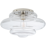 Featuring Tableau Medium Flush Mount by Visual Comfort at Amethyst Home. Defined by its signature glass shade with undulating, circular lines, Kelly Wearstler's Tableau series embodies modern classic design. Mixing metal with clear or textured volcanic glass, the unique forms create elegant flush mounts and sconces that are ideal for any space.Overall Di.  Amethyst Home provides interior design, new home construction design consulting, vintage area rugs, and lighting in the Kansas City metro area.