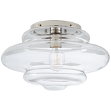 Featuring Tableau Medium Flush Mount by Visual Comfort at Amethyst Home. Defined by its signature glass shade with undulating, circular lines, Kelly Wearstler's Tableau series embodies modern classic design. Mixing metal with clear or textured volcanic glass, the unique forms create elegant flush mounts and sconces that are ideal for any space.Overall Di.  Amethyst Home provides interior design, new home construction design consulting, vintage area rugs, and lighting in the Kansas City metro area.