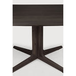 Featuring Corto Square Brown Oak Dining Table by Ethnicraft at Amethyst Home. Inspired by the vaults within grand architectural designs, the Corto's central-footed base provides both visual interest and practical stability with less leg disturbance for your guests. The solid oak tabletop is crafted into the perfect shape, with unique rounded corners to create .  Amethyst Home provides interior design, new home construction design consulting, vintage area rugs, and lighting in the Miami metro area.