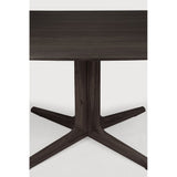 Featuring Corto Square Brown Oak Dining Table by Ethnicraft at Amethyst Home. Inspired by the vaults within grand architectural designs, the Corto's central-footed base provides both visual interest and practical stability with less leg disturbance for your guests. The solid oak tabletop is crafted into the perfect shape, with unique rounded corners to create .  Amethyst Home provides interior design, new home construction design consulting, vintage area rugs, and lighting in the Miami metro area.