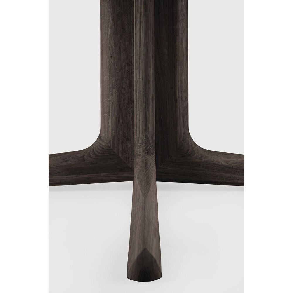 Featuring Corto Square Brown Oak Dining Table by Ethnicraft at Amethyst Home. Inspired by the vaults within grand architectural designs, the Corto's central-footed base provides both visual interest and practical stability with less leg disturbance for your guests. The solid oak tabletop is crafted into the perfect shape, with unique rounded corners to cre.  Amethyst Home provides interior design, new home construction design consulting, vintage area rugs, and lighting in the Nashville metro area.