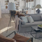 A romantic swooped arm and a super cozy bench style cushion makes the Dalia Sofa by Cisco Brothers one of our favorites!  Photographed in Molino White 100% cotton and Brevard Natural.  All pieces are priced with a feather cloud package unless otherwise noted.   Overall Size: 90"w x 40"d x 33"h Seat Space: 84"w x 32"d x 20"h Seat Height: 20"h