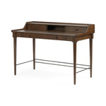 Featuring Moreau Writing Desk by Four Hands at Amethyst Home. Dark-toasted oak's rich brown finish speaks to mid-century inspiration, while plenty of storage meets the needs of a modern office with this Moreau Dark Toasted Oak Writing Desk. 
Overall Dimensions: 48"W x 23.5"L x 34.75"H
Colors: Dark Toasted Oak, Aged BlackMaterials: Solid Oak, IronWeight.  Amethyst Home provides interior design, new home construction design consulting, vintage area rugs, and lighting in the Winter Garden metro area.