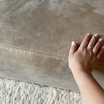 Adrian ottoman in Leather Burnham - Parchment