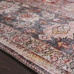 The Layla Collection is traditional and timeless, with a beautiful lived-in design that captures the spirit of an old-world rug. This traditional power-loomed rug is crafted of 100% polyester with a classic and sophisticated color palette and subtle patina.  Power Loomed 100% Polyester LAY-02 Spice/Marine