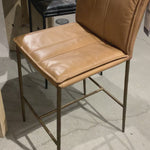 We the love the sleek look the tan top grain leather brings to this Mayer Bar + Counter Stool - Tan -- the perfect stool for any kitchen or bar area.