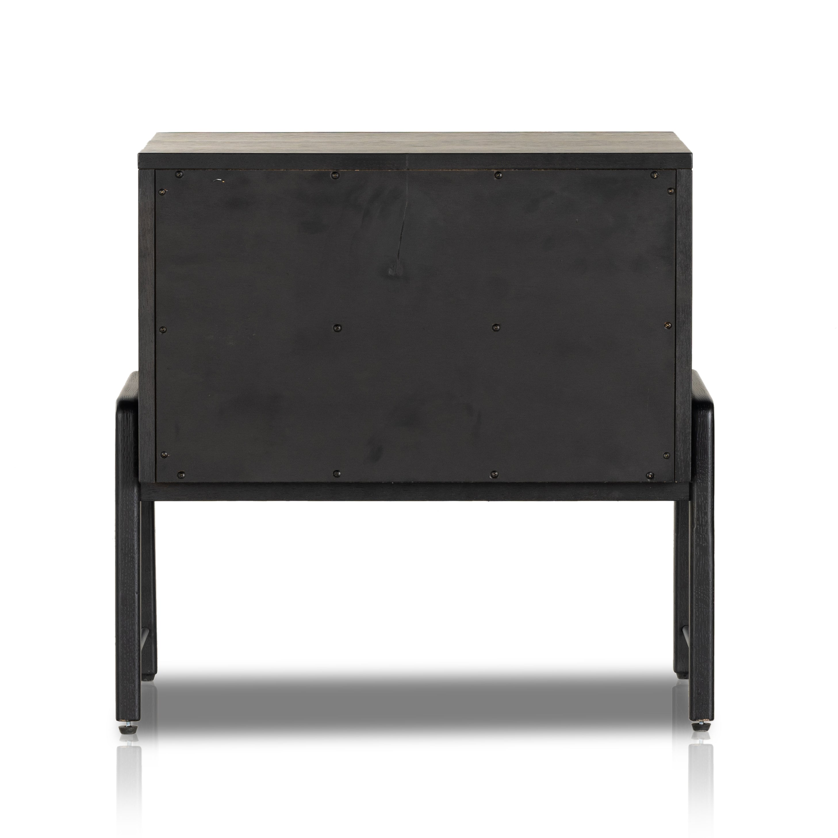 Featuring Rosedale Ebony Oak Nightstand by Four Hands at Amethyst Home. The light-finished oak of this Rosedale Nightstand brings a clean, brightness to any room. We love how the two spacious drawers have iron hardware wrapped in a gorgeous, tan leather. The dimension legs with iron connecting them bring a unique look to your bedroom or other area!Overall Dim. Amethyst Home provides interior design, new home construction design consulting, vintage area rugs, and lighting in the Seattle metro area.