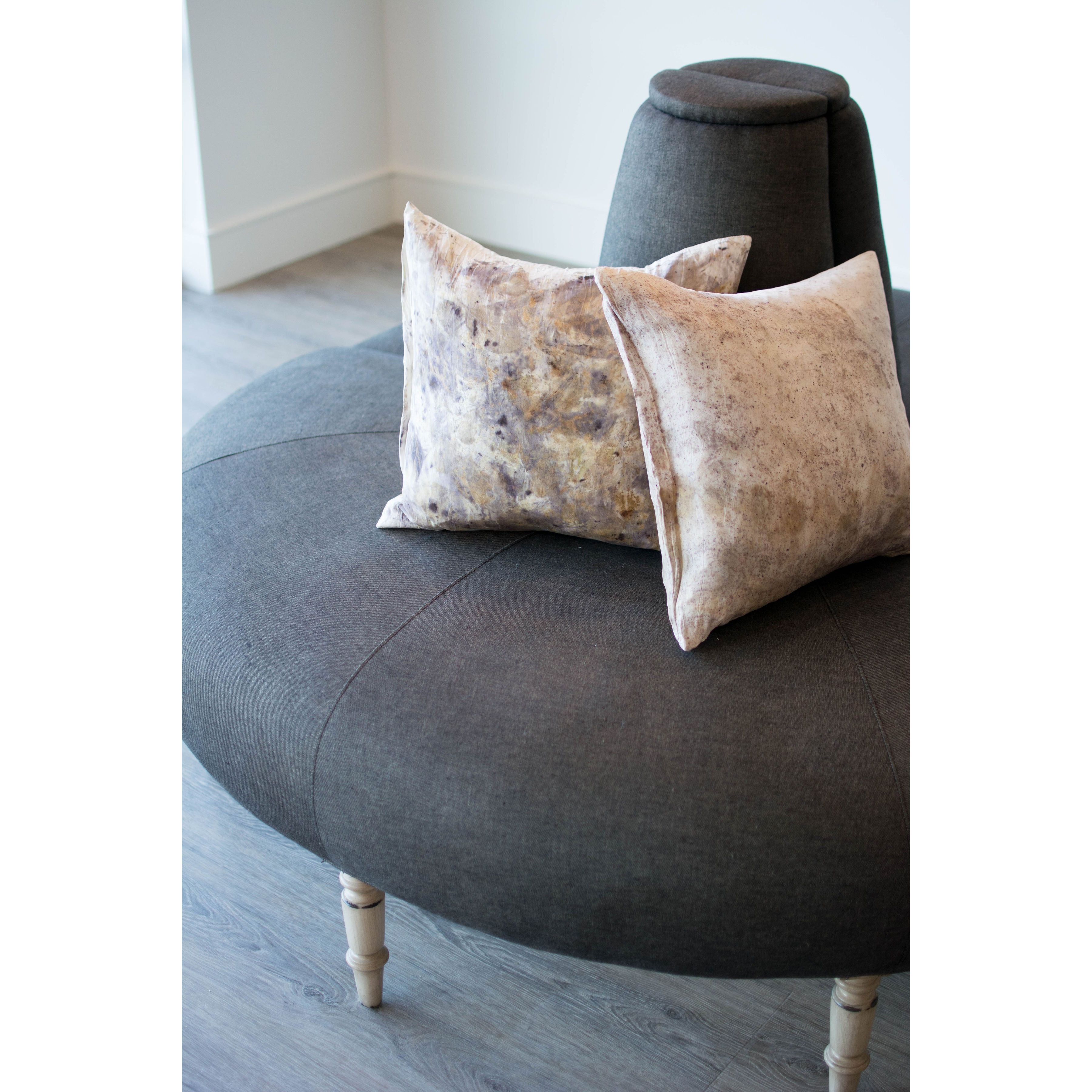 Featuring JD Coin 2 Piece Upholstered Sofa by Cisco Brothers at Amethyst Home. In a beautiful natural linen, this 360 degree coin sofa is an elegant statement in a foyer, striking in a master closet, or a perfect transition in living spaces. This coin sofa ships in two pieces for easy installation and comes with clips to secure the piece as one. Or, for a vers. Amethyst Home provides interior design, new home construction design consulting, vintage area rugs, and lighting in the Miami metro area.