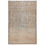 Featuring Boheme Atkins Rug by Jaipur Living at Amethyst Home. The Boheme collection brings vintage inspiration to life with ornate, worldly designs and a timeless distress effect. The Atkins area rug boasts an elegantly antiqued trellis and border pattern in tones of green, gold, and blue. This zero-pile rug is made of cotton, polyester, and soft chenille.  Amethyst Home provides interior design, new home construction design consulting, vintage area rugs, and lighting in the Charlotte metro area.