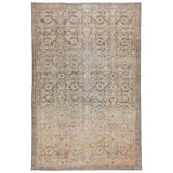 Featuring Boheme Atkins Rug by Jaipur Living at Amethyst Home. The Boheme collection brings vintage inspiration to life with ornate, worldly designs and a timeless distress effect. The Atkins area rug boasts an elegantly antiqued trellis and border pattern in tones of green, gold, and blue. This zero-pile rug is made of cotton, polyester, and soft chenille.  Amethyst Home provides interior design, new home construction design consulting, vintage area rugs, and lighting in the Charlotte metro area.