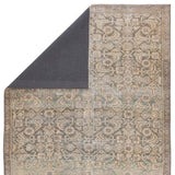 Featuring Boheme Atkins Rug by Jaipur Living at Amethyst Home. The Boheme collection brings vintage inspiration to life with ornate, worldly designs and a timeless distress effect. The Atkins area rug boasts an elegantly antiqued trellis and border pattern in tones of green, gold, and blue. This zero-pile rug is made of cotton, polyester, and soft chenille.  Amethyst Home provides interior design, new home construction design consulting, vintage area rugs, and lighting in the Park City metro area.