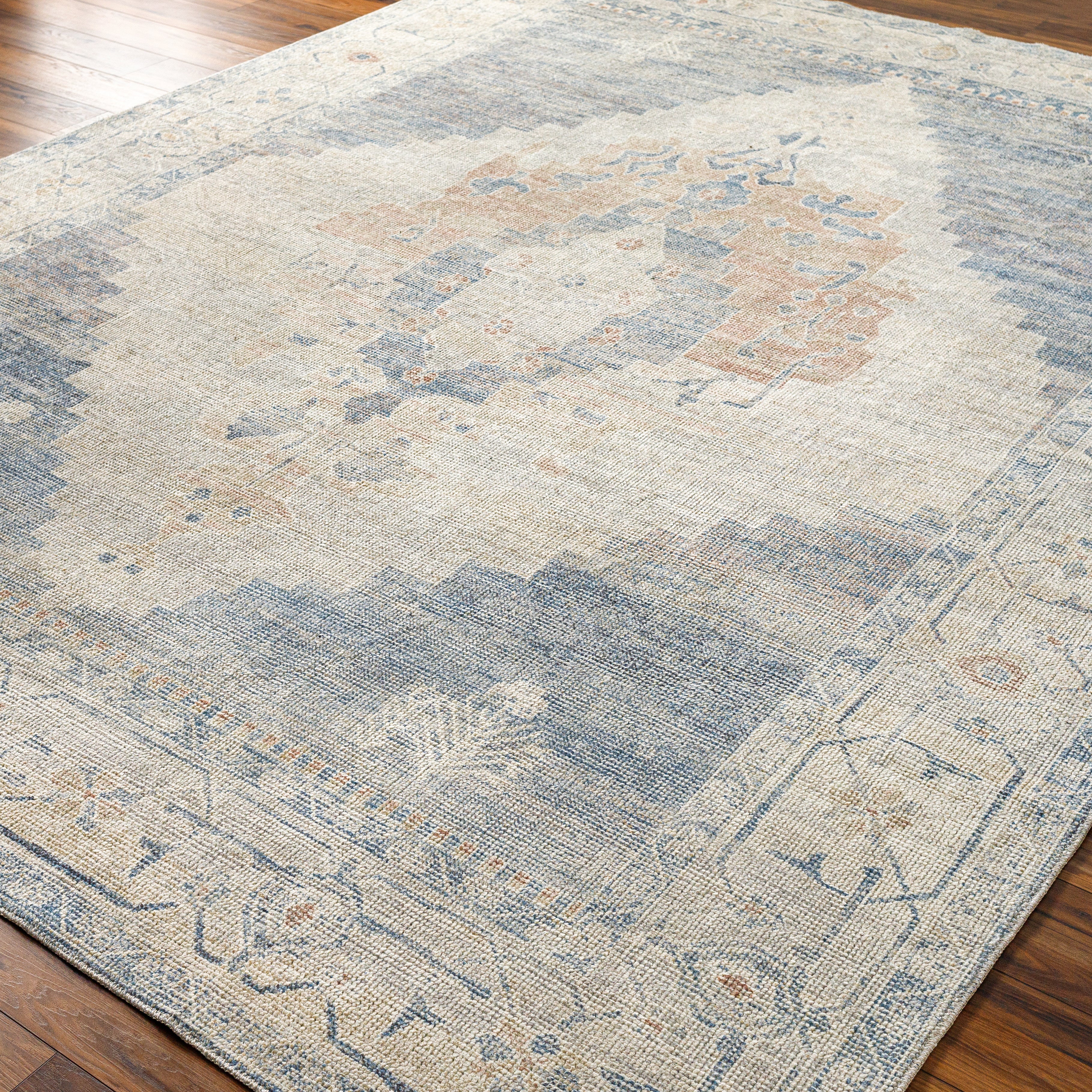 Featuring Becki Owens x Surya Luca Pewter Medallion Rug by Surya at Amethyst Home. The Luca Pewter Medallion Rug from Becki Owens x Surya is a vintage inspired collection full of rich design and subtle versatile colors that will bring a curated and collected feel to any room. This collection encompasses a unique distressed style that blends both cool and subtle warm earth tones. Amethyst Home provides interior design, new construction, custom furniture, and area rugs in the Los Angeles metro area.