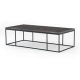 Featuring Maverick Bluestone Coffee Table by Four Hands at Amethyst Home. Spare beauty, casual elegance with the Harlow Bluestone Small Coffee Table. A gunmetal Parson's base with hand-rubbed, dimensional edges supports a rough-hewn bluestone slab that feels found and perfectly placed.
Overall Dimensions: 60"W x 28"L x 17"H
Colors: Gunmetal, BluestoneMater.  Amethyst Home provides interior design, new home construction design consulting, vintage area rugs, and lighting in the San Diego metro area.