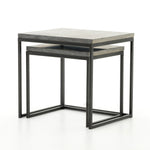 Featuring Harlow Nesting Tables - Set of 2 by Four Hands at Amethyst Home. Spare beauty, casual elegance. A gunmetal-finished Parsons base with hand-rubbed, dimensional edges supports two rough-hewn bluestone slabs that feel found and perfectly placed.
Dimensions: Large 20"W x 16"L x 19"H  ; Small 17"W x 13.5"L x 16"HColors: Gunmetal, BluestoneMaterials: Ir.  Amethyst Home provides interior design, new home construction design consulting, vintage area rugs, and lighting in the Houston metro area.