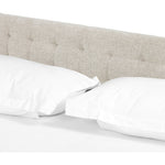 Featuring Newhall Short Bed - Plushtone Linen by Four Hands at Amethyst Home. Subtle, modern elegance. A low, tufted headboard in a neutral, chenille-like covering pairs with a simple gunmetal iron base.
King Overall Dimensions: 80.50"W x 86.50"L x 40.25"HQueen Overall Dimensions: 64.50"W x 86.50"L x 40.25"H
Colors: Plushtone Linen, Light GunmetalMate.  Amethyst Home provides interior design, new home construction design consulting, vintage area rugs, and lighting in the Salt Lake City metro area.