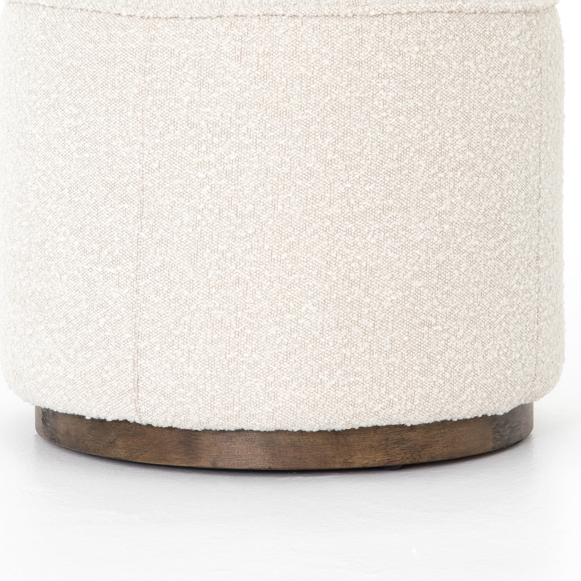 Featuring Sinclair Round Ottoman - Knoll Natural by Four Hands at Amethyst Home. This round ottoman of textural cream boucle can be placed just about anywhere, bringing with it a hip retro vibe.
Overall Dimensions: 22"W x 22"L x 18.50"HColors: Distressed Natural, Knoll NaturalMaterials: Solid Parawood, 95% Pl, 5% PcFabric: PerformanceWeight: 13.23 lbVolume.  Amethyst Home provides interior design, new home construction design consulting, vintage area rugs, and lighting in the Nashville metro area.