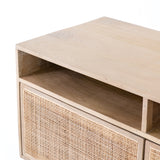 Featuring Carmel Media Console - Natural Mango by Four Hands at Amethyst Home. We love the organic feel of this Carmel Natural Mango Media Console. The shelves and posterior cord management make this the perfect media console for families wanting extra storage, while also adding a mid-century look to the room. 
Overall Dimensions: 65"W x 18"L x 24"H
Col.  Amethyst Home provides interior design, new home construction design consulting, vintage area rugs, and lighting in the Laguna Beach metro area.