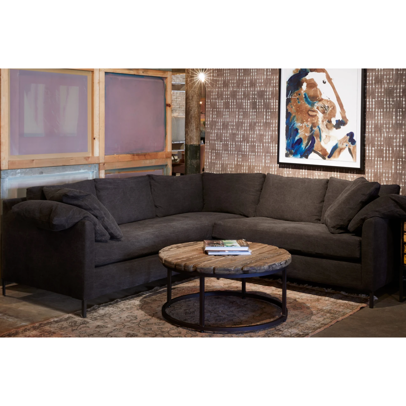 Featuring Radley Upholstered 2 Arm Sectional by Cisco Brothers at Amethyst Home. The Radley Upholstered 2 Arm Sectional by Cisco Brothers is a modern take on a classic shape, with butterfly stitching on the back cushions. Gusseted down pillows soften the angular shape and a comfortable bench seat offers the perfect place to perch with your morning coffee or a. Amethyst Home provides interior design, new home construction design consulting, vintage area rugs, and lighting in the Dallas metro area.