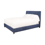 Featuring April Bed in Indigo Pin Stripe by Cisco Brothers at Amethyst Home. Cisco Brothers April Bed is designed and constructed in Los Angeles. The pinched edges and clean lines bring a modern, minimalist feel to any bedroom. Photographed in White Denim and Bengal Pin Striped Indigo.
Full Dimensions: 60"w x 49"h x 81"dSide Rails: 13.75"Slat Height: 5.75"Foot.  Amethyst Home provides interior design, new home construction design consulting, vintage area rugs, and lighting in the Miami metro area.