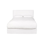 Featuring April Bed in Indigo Pin Stripe by Cisco Brothers at Amethyst Home. Cisco Brothers April Bed is designed and constructed in Los Angeles. The pinched edges and clean lines bring a modern, minimalist feel to any bedroom. Photographed in White Denim and Bengal Pin Striped Indigo.
Full Dimensions: 60"w x 49"h x 81"dSide Rails: 13.75"Slat Height: 5.7.  Amethyst Home provides interior design, new home construction design consulting, vintage area rugs, and lighting in the Kansas City metro area.