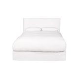 Featuring April Bed in Indigo Pin Stripe by Cisco Brothers at Amethyst Home. Cisco Brothers April Bed is designed and constructed in Los Angeles. The pinched edges and clean lines bring a modern, minimalist feel to any bedroom. Photographed in White Denim and Bengal Pin Striped Indigo.
Full Dimensions: 60"w x 49"h x 81"dSide Rails: 13.75"Slat Height: 5.7. Amethyst Home provides interior design, new home construction design consulting, vintage area rugs, and lighting in the Kansas City metro area.