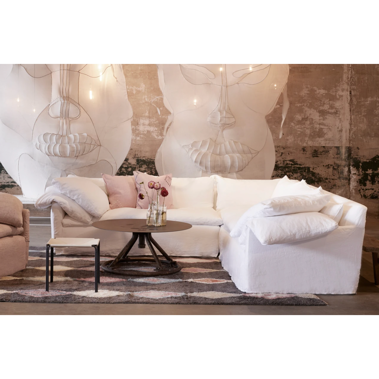 Featuring Donato Linen Slipcovered Sectional by Cisco Brothers at Amethyst Home. Wind down from a long day in this comfortable, easy-care slipcovered Donato Linen Slipcovered Sectional. This casual, chic sectional will bring the whole family together for years to come.
Size: 114"w x 32"h x 114"dOverall Sitting Space: 87"w x 87"d
Made in USA
Fabric Details:. Amethyst Home provides interior design, new home construction design consulting, vintage area rugs, and lighting in the Monterey metro area.