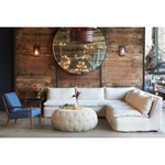 Featuring Laguna 2 Piece Sectional by Cisco Brothers at Amethyst Home. A casual, slipcovered chunky linen sectional by Cisco Brothers, the Laguna 2pc Sectional is the ultimate in casual luxury.  A down-filled seat cushion is supported by springs in a gentle, resting position.  Pair with a one-of-a-kind statement rug for a signature look. Shown in Otis Whit.  Amethyst Home provides interior design, new home construction design consulting, vintage area rugs, and lighting in the Calabasas metro area.