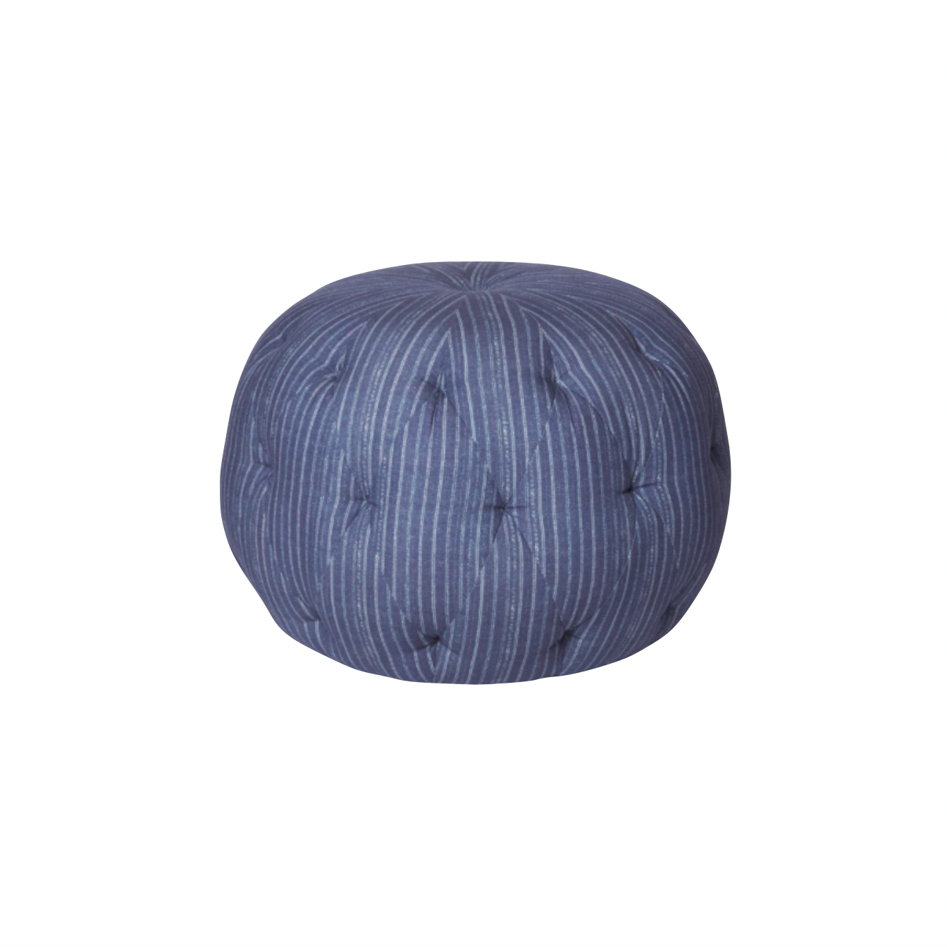 Featuring Pouf 20" Ottoman by Cisco Brothers at Amethyst Home. We love the stitching detail on this Pouf 20" Ottoman by Cisco Brothers. Place in your den, living room, or other entertainment area of your home and keep for years to come! Photographed in Bengal Pin Strip Indigo and Anvil Stone. 
Overall: 20"dia x 15"hSeat Height: 15"h.  Amethyst Home provides interior design, new home construction design consulting, vintage area rugs, and lighting in the Boston metro area.