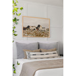 Featuring April Bed in Indigo Pin Stripe by Cisco Brothers at Amethyst Home. Cisco Brothers April Bed is designed and constructed in Los Angeles. The pinched edges and clean lines bring a modern, minimalist feel to any bedroom. Photographed in White Denim and Bengal Pin Striped Indigo.
Full Dimensions: 60"w x 49"h x 81"dSide Rails: 13.75"Slat Height: 5.  Amethyst Home provides interior design, new home construction design consulting, vintage area rugs, and lighting in the Newport Beach metro area.