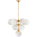 Featuring Cristol Medium Chandelier by Visual Comfort at Amethyst Home. We love the white strie glass globes on this Cristol Medium Chandelier by Visual Comfort. It brings a stunning and unique look to any living room, dining room, or kitchen. 
Overall Dimensions: 28" L x 28" W x 46.25" H
Weight: 42 lbs..  Amethyst Home provides interior design, new home construction design consulting, vintage area rugs, and lighting in the Salt Lake City metro area.