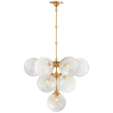 Featuring Cristol Medium Chandelier by Visual Comfort at Amethyst Home. We love the white strie glass globes on this Cristol Medium Chandelier by Visual Comfort. It brings a stunning and unique look to any living room, dining room, or kitchen. 
Overall Dimensions: 28" L x 28" W x 46.25" H
Weight: 42 lbs..  Amethyst Home provides interior design, new home construction design consulting, vintage area rugs, and lighting in the Salt Lake City metro area.