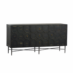 Featuring Harten Sideboard Cabinet by Dovetail at Amethyst Home. The Harten cabinet is beautifully crafted of black stained pine.  Its versatile cabinet drawer combo is perfect for both media and dining room storage.
Reclaimed pine and iron 
Antique black
Size: 63"l x 20"d x 31"h
Finish may vary slightly by piece as this is a hand-crafted product..  Amethyst Home provides interior design, new home construction design consulting, vintage area rugs, and lighting in the Scottsdale metro area.